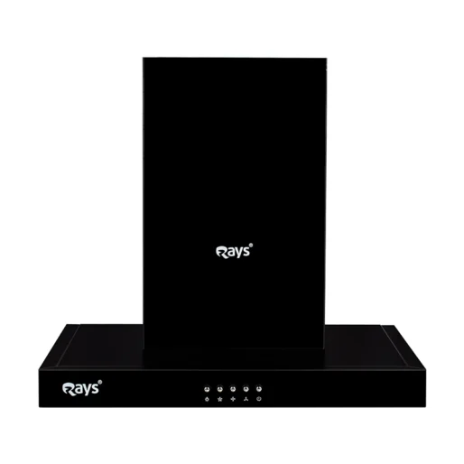 Rays 60cm Wall Mounted Kitchen Hood 6160-P1 Black