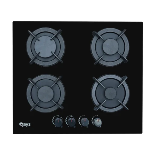 Rays 4 Burners Glass Top Gas Kitchen Hob 6314-G1