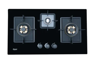 Rays 3 Burners Glass Top Gas Kitchen Hob 7805-G