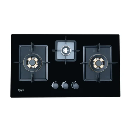 Rays 3 Burners Glass Top Gas Kitchen Hob 7805-G