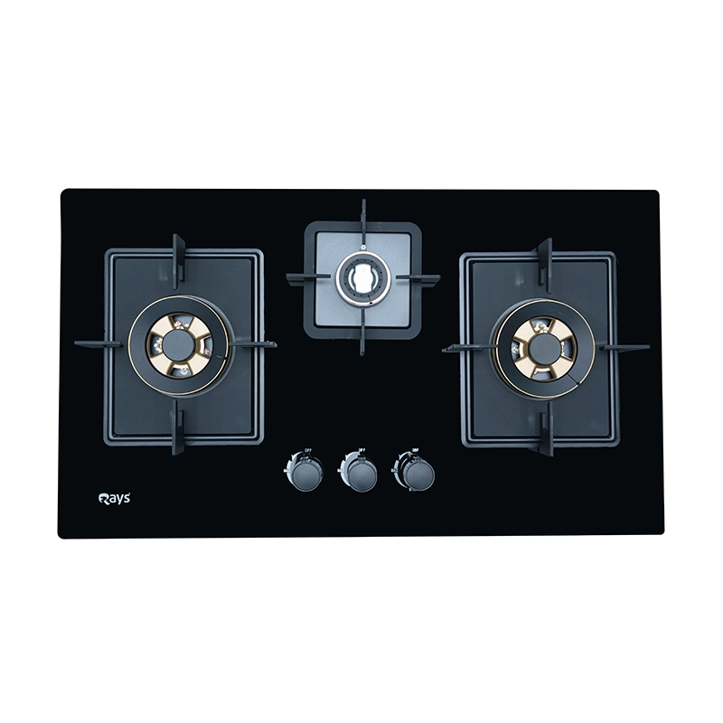 Rays 3 Burners Glass Top Gas Kitchen Hob 7805-G