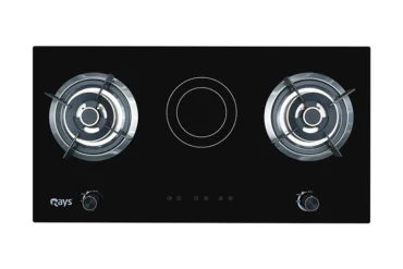 Rays 3 Burners Ceramic Glass Top Gas/Electric Kitchen Hob RG-8603B
