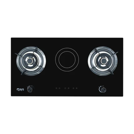 Rays 3 Burners Ceramic Glass Top Gas/Electric Kitchen Hob RG-8603B