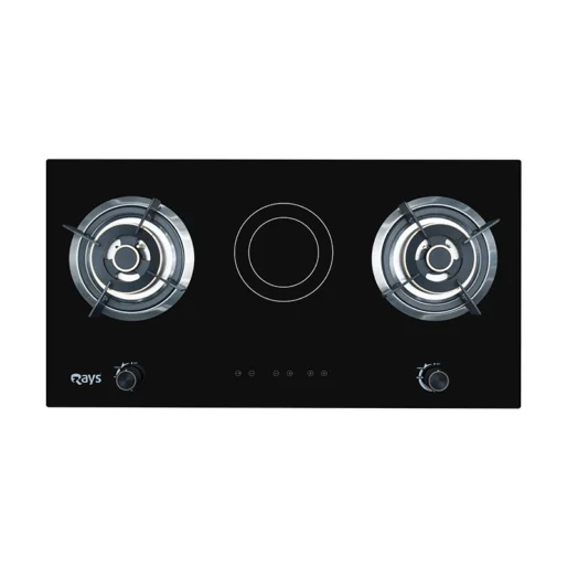 Rays 3 Burners Ceramic Glass Top Gas/Electric Kitchen Hob RG-8603B