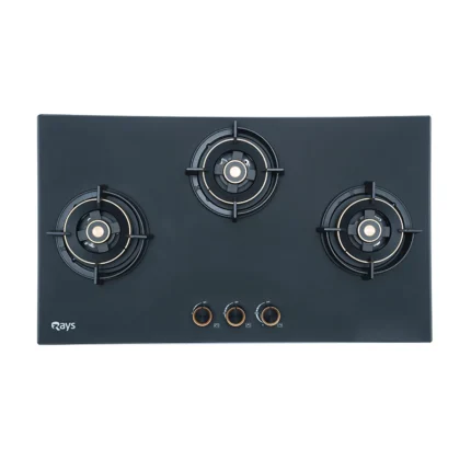 Rays 3 Burners Nano Glass Top Gas Kitchen Hob RGH-8603G1