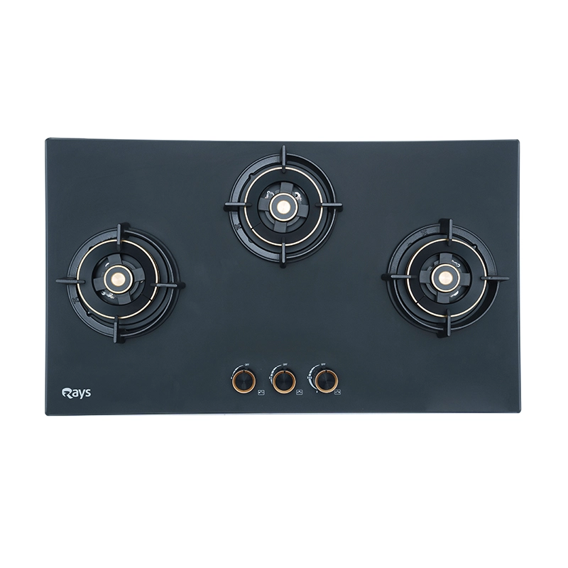 Rays 3 Burners Nano Glass Top Gas Kitchen Hob RGH-8603G1